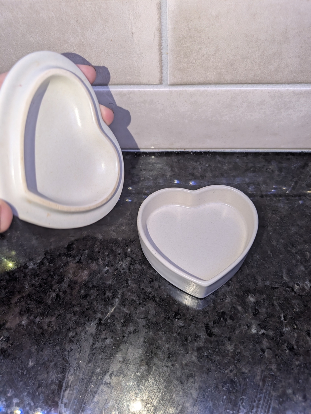 Pfaltzgraff Cream Heart-Shaped Ceramic Trinket Box